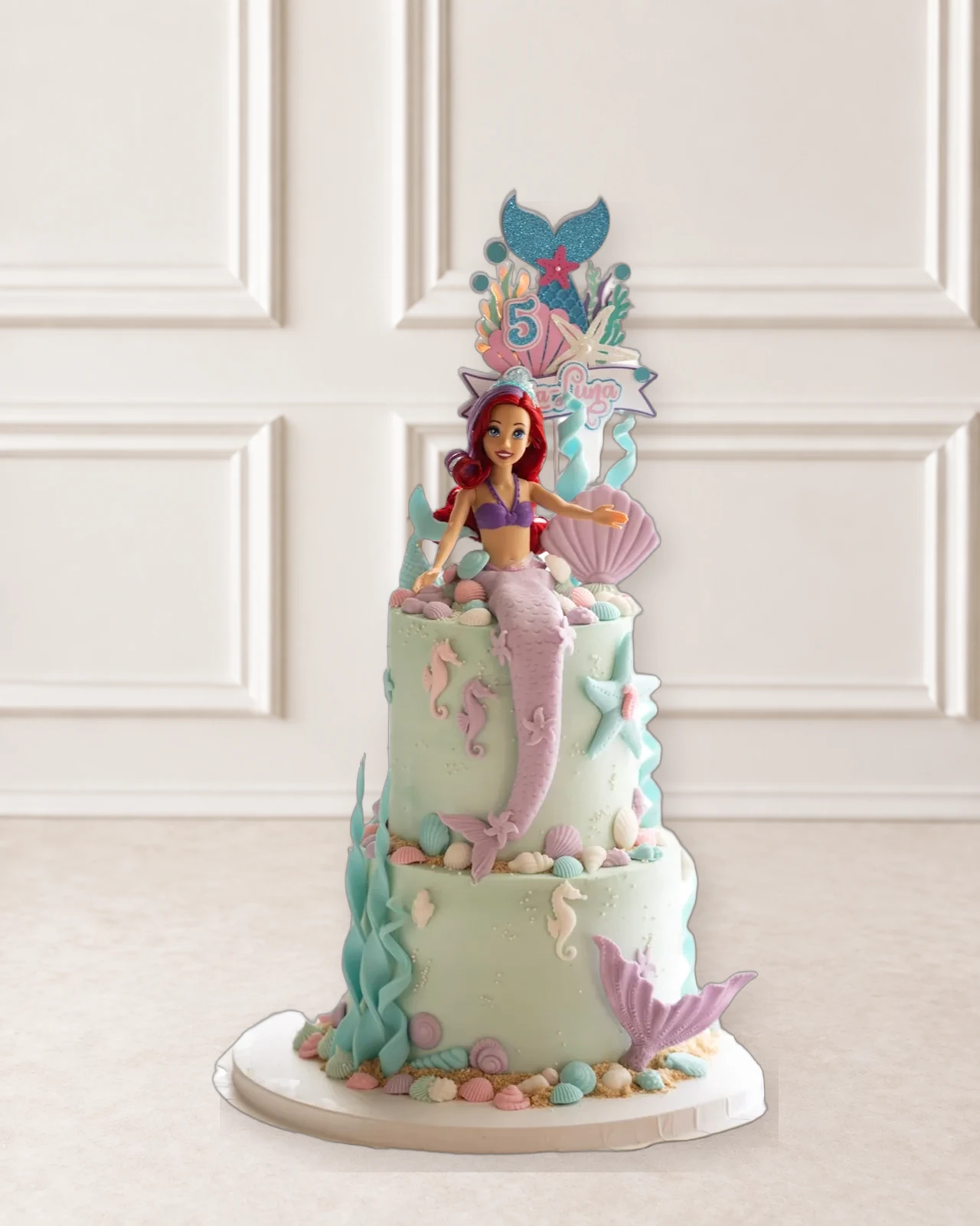 Two-tier mermaid cake
