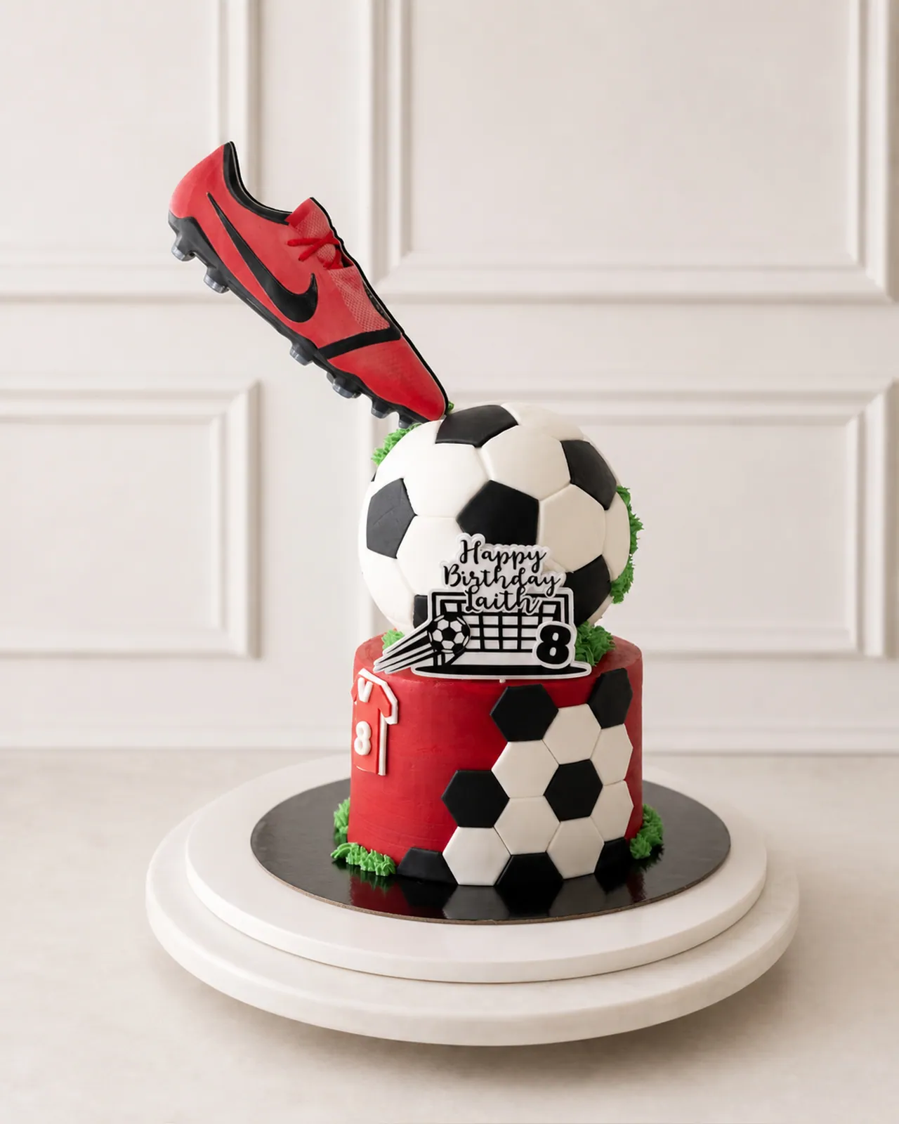Football boot and ball cake