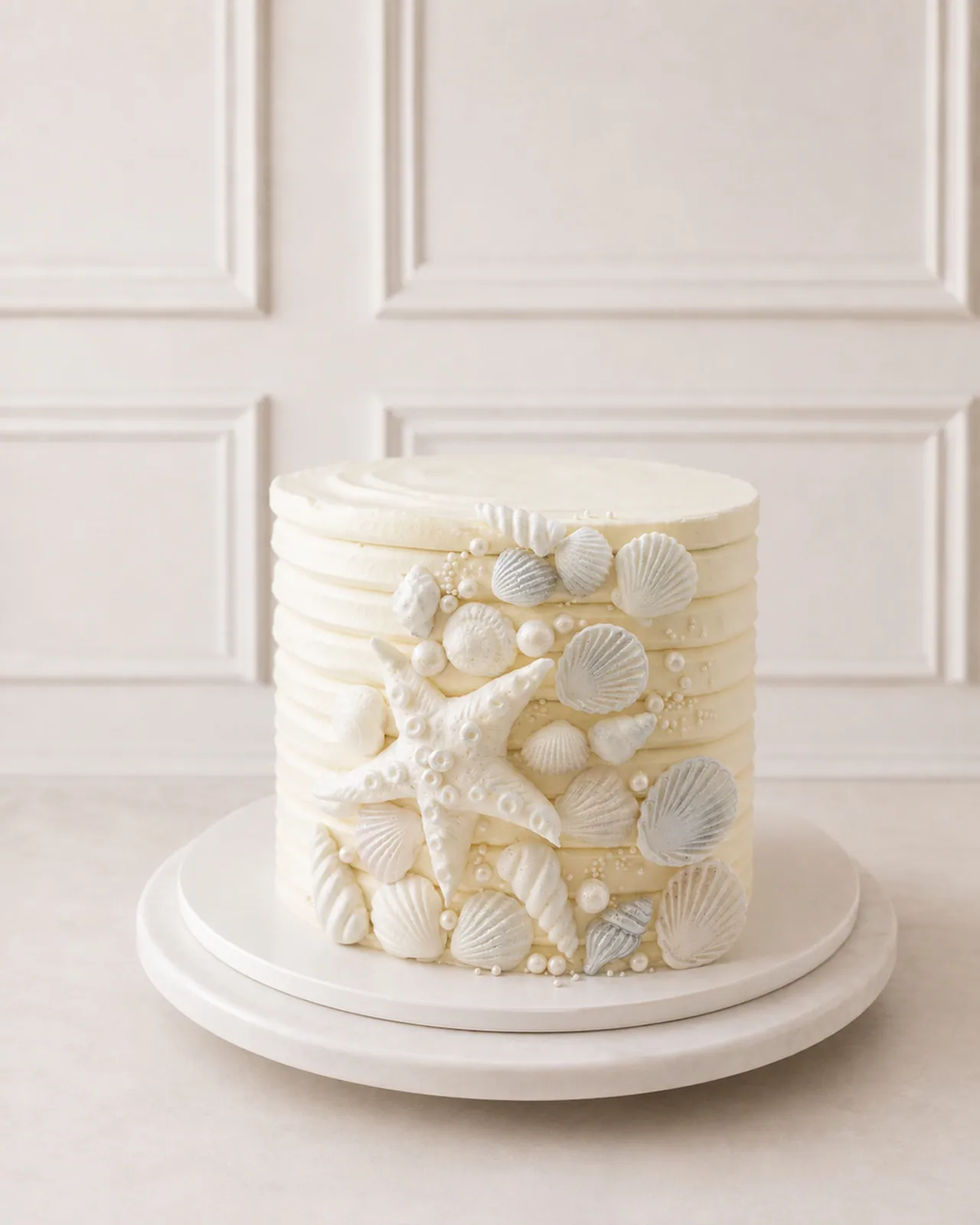 Seashell and starfish cake