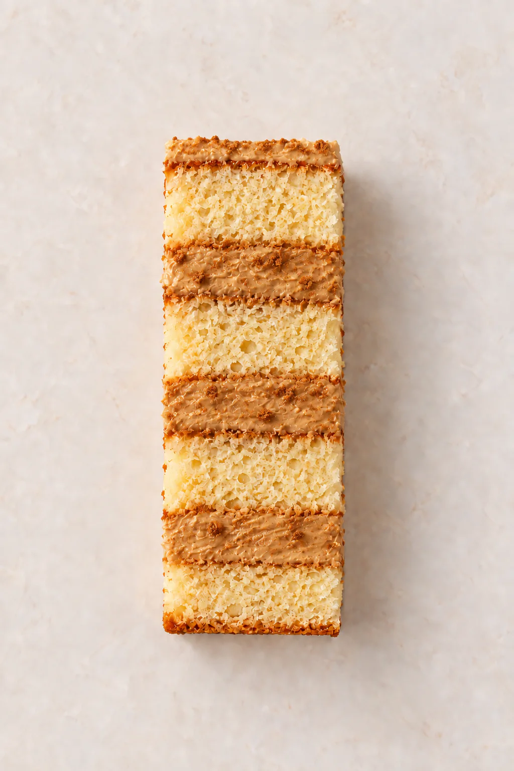 Vanilla sponge layered with lotus biscoff filling